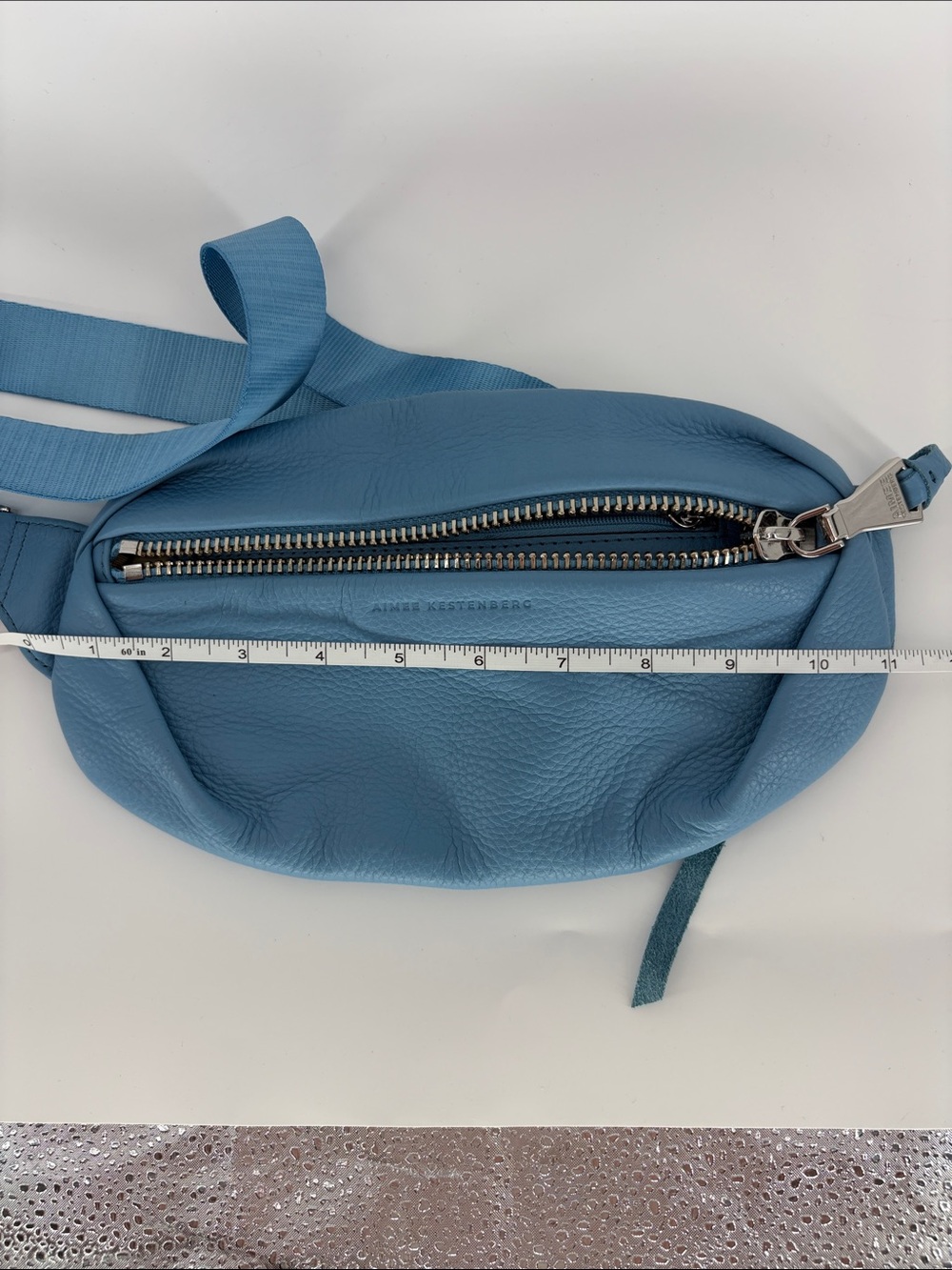 Aimee Kestenberg Milan Leather Bum Belt or Crossbody Bag Blue -Adjustable Strap - Picture 5 of 7